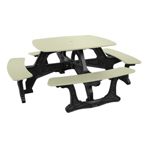 Decorative Square Recycled Plastic Picnic Table - Sand