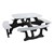 Decorative Square Recycled Plastic Picnic Table - White
