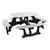 Decorative Square Recycled Plastic Picnic Table - White