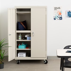 Heavy Duty Double-Door Rolling Storage Cabinet
