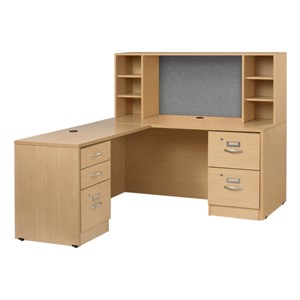Norwood Series L-Shaped Workstation w/ Open Hutch & Left Return (60" W x 30" D)