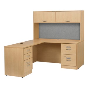 Norwood Series L-Shaped Workstation w/ Flipper Hutch & Left Return (72" W x 36" D)