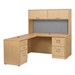 Norwood Series L-Shaped Workstation w/ Flipper Hutch & Left Return (72" W x 36" D)