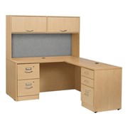 Norwood Series L-Shaped Workstation w/ Flipper Hutch