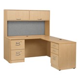 Norwood Series L-Shaped Workstation w/ Flipper Hutch