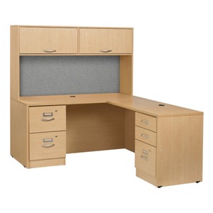 Norwood Series L-Shaped Workstation w/ Flipper Hutch