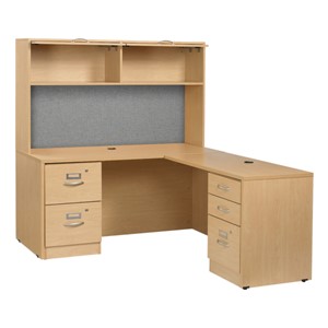 Norwood Series L-Shaped Workstation w/ Flipper Hutch