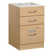 Norwood Series Three-Drawer File Pedestal - Unfinished Top