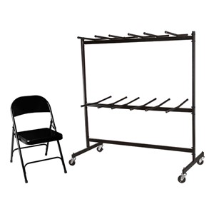 6600 Series Heavy-Duty Steel Folding Chair - Set of 120 Chairs w/ 2 Dollies