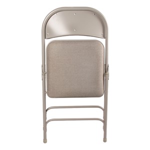 6600 Series Heavy-Duty Folding Chair w/ Fabric Upholstered Seat & Back - Gray fabric & gray frame - Shown folded