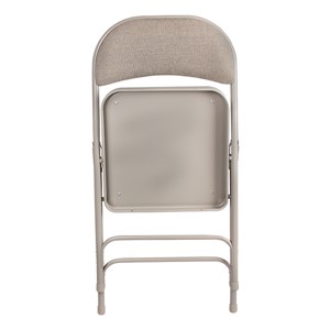 6600 Series Heavy-Duty Folding Chair w/ Fabric Upholstered Seat & Back - Gray fabric & gray frame - Shown folded