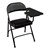 6600 Series Heavy-Duty, Vinyl-Padded Folding Chair w/ Tablet Arm - Left Handed - Black