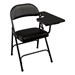 6600 Series Heavy-Duty, Vinyl-Padded Folding Chair w/ Tablet Arm - Left Handed - Black
