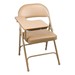 6600 Series Heavy-Duty, Vinyl-Padded Folding Chair w/ Tablet Arm - Right Handed - Beige