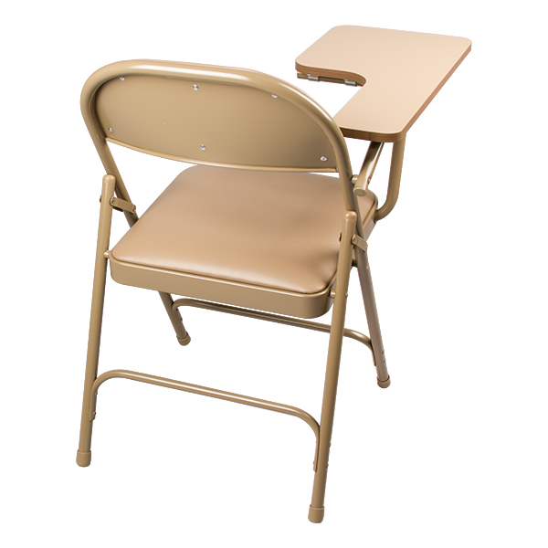 6600 Series Heavy-Duty, Vinyl-Padded Folding Chair w/ Tablet Arm - Right Handed - Beige