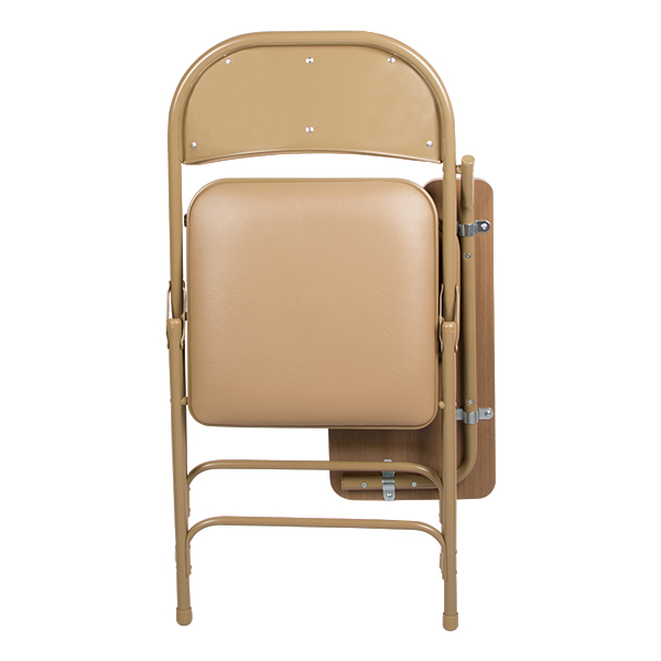 6600 Series Heavy-Duty, Vinyl-Padded Folding Chair w/ Tablet Arm - Right Handed - Beige