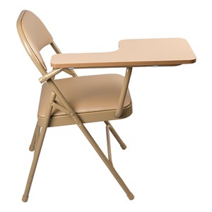 6600 Series Heavy-Duty, Vinyl-Padded Folding Chair w/ Tablet Arm - Side detail - Beige