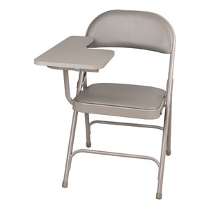 6600 Series Heavy-Duty, Vinyl-Padded Folding Chair w/ Tablet Arm - Gray