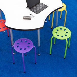 Assorted Color Plastic Stack Stool