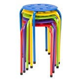 Assorted Color Plastic Stack Stool