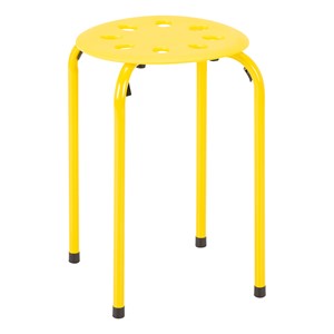 Assorted Color Plastic Stack Stool - Yellow