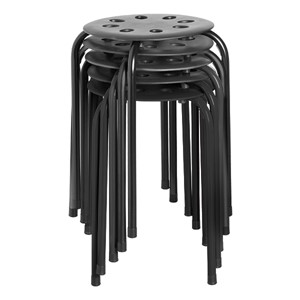Plastic Stack Stool w/ Black Legs - Stacked