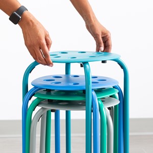 Assorted Contemporary Color Plastic Stack Stool