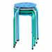 Assorted Contemporary Color Plastic Stack Stool - Shown stacked
