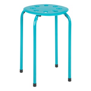 Assorted Contemporary Color Plastic Stack Stool - SeaFoam