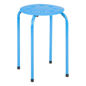 Assorted Contemporary Color Plastic Stack Stool - French Blue