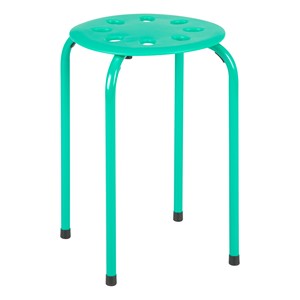 Assorted Contemporary Color Plastic Stack Stool - Emerald