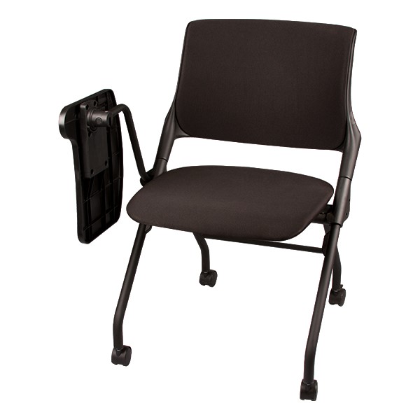 Upholstered Tablet Arm Nesting Chair - Shown w/ tablet folded down