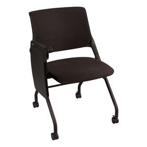 Upholstered Tablet Arm Nesting Chair - Shown w/ tablet folded down