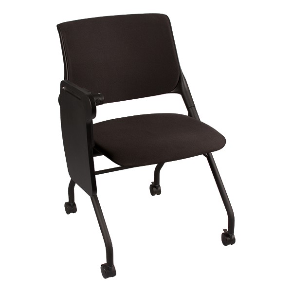 Upholstered Tablet Arm Nesting Chair - Shown w/ tablet folded down
