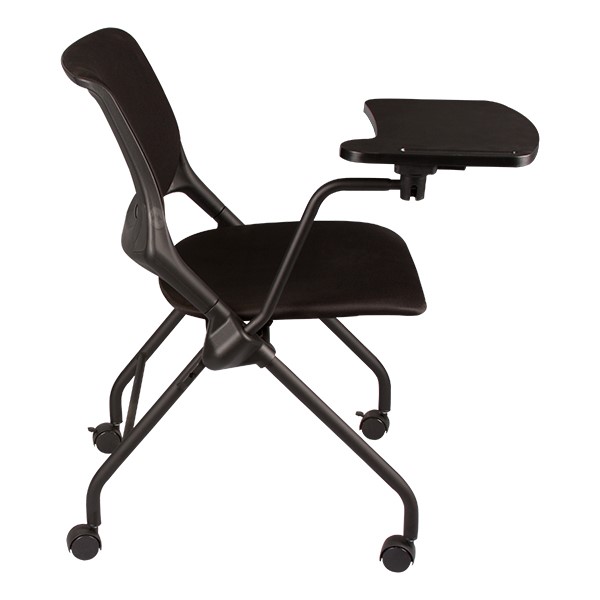 Upholstered Tablet Arm Nesting Chair - Side view