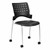 Ballard Mobile Plastic Stack Chair - Black w/ silver frame
