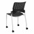 Ballard Mobile Plastic Stack Chair - Black w/ silver frame