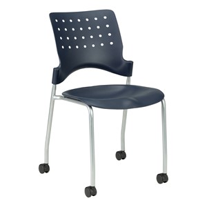 Ballard Mobile Plastic Stack Chair - Navy