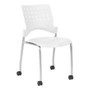 Ballard Mobile Plastic Stack Chair - White