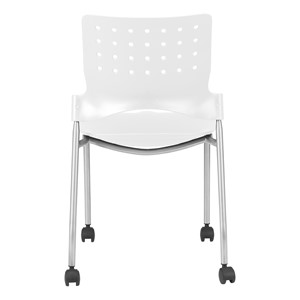 Ballard Mobile Plastic Stack Chair - White