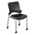 Ballard Mobile Plastic Stack Chair - Black w/ silver frame - Shown stacked