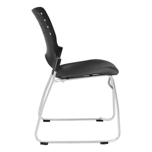 Ballard Plastic Stack Cafeteria Chair - Black w/ silver frame
