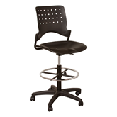 Ballard Adjustable-Height Drafting Stool w/ Chrome Foot Ring