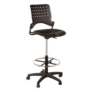 Ballard Adjustable-Height Stool w/ Chrome Foot Ring
