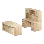 Intuition Series Bow Front Desk w/ Desk & Return