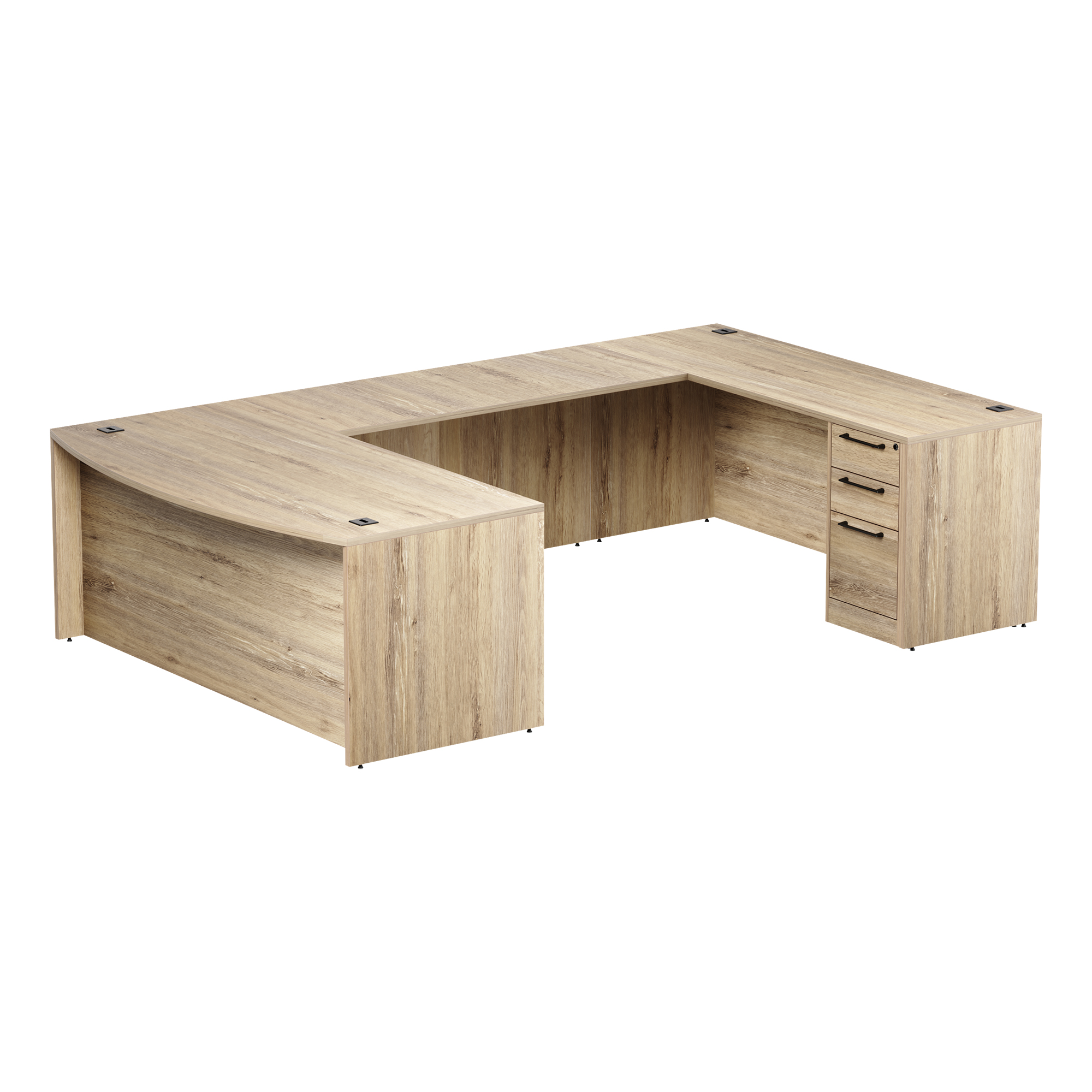 Intuition Series Bow Front U-Shaped Desk (100" W)