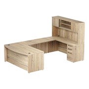 Intuition Series Bow Front U-Shaped Desk w/ Two-Door Hutch