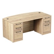 Intuition Series Double-Pedestal Bow Front Desk