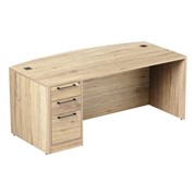Intuition Series Single-Pedestal Bow Front Desk