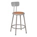 Metal Lab Stool w/ Backrest - Fixed Height (24" H)
